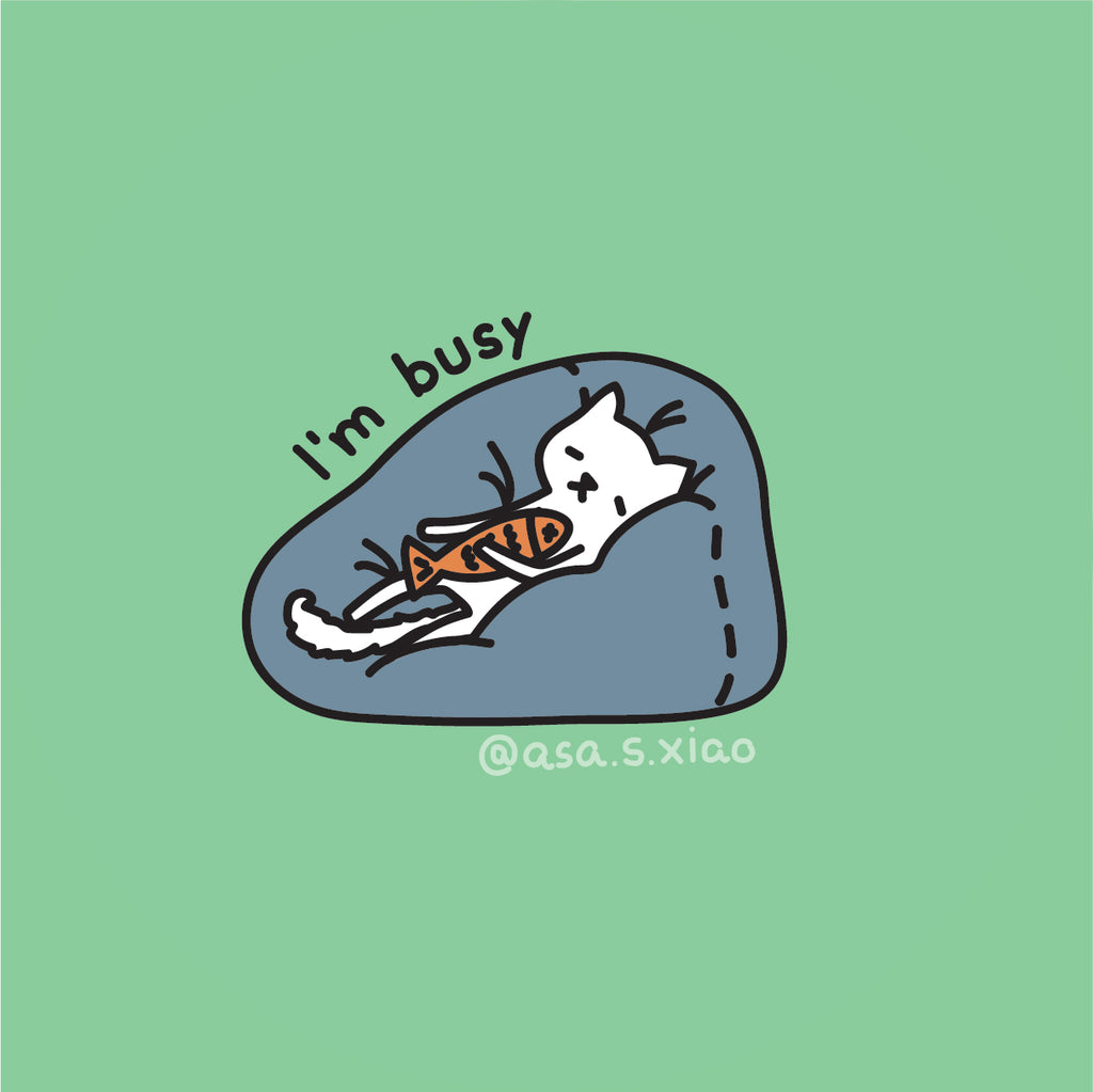 Original Plush Button Pin - I'm busy