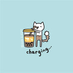 Original Plush Button Pin - Bubble Tea Cat