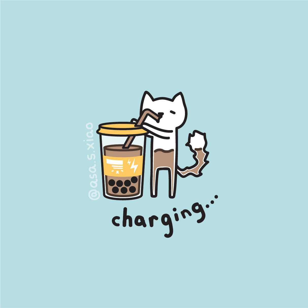 Original Plush Button Pin - Bubble Tea Cat