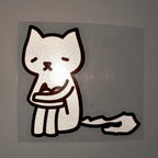 Original Reflective Car Decal Sticker - "Leave Me Alone" Sitting Cat