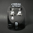 "The Great Old Meow" – Original Handcrafted Cthulhu-OctoCat Silver Stud Earrings