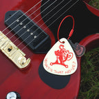 "What’s That Noise?" Rock Cat Guitar Pick Keychain - Retro Beige