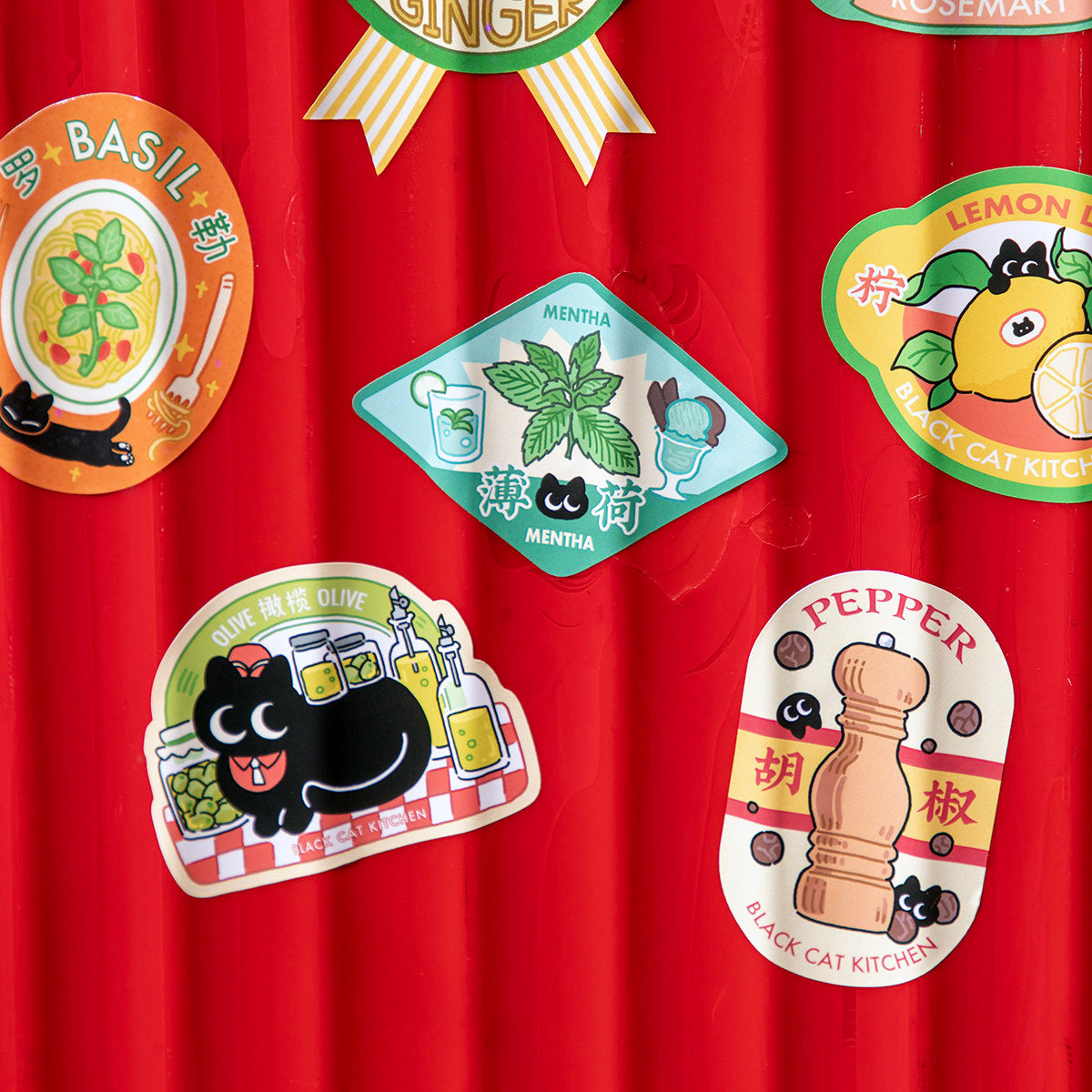 "Spice Cat" Vol. 2 Western Herb & Spice Series Waterproof Stickers - Full Set of 9