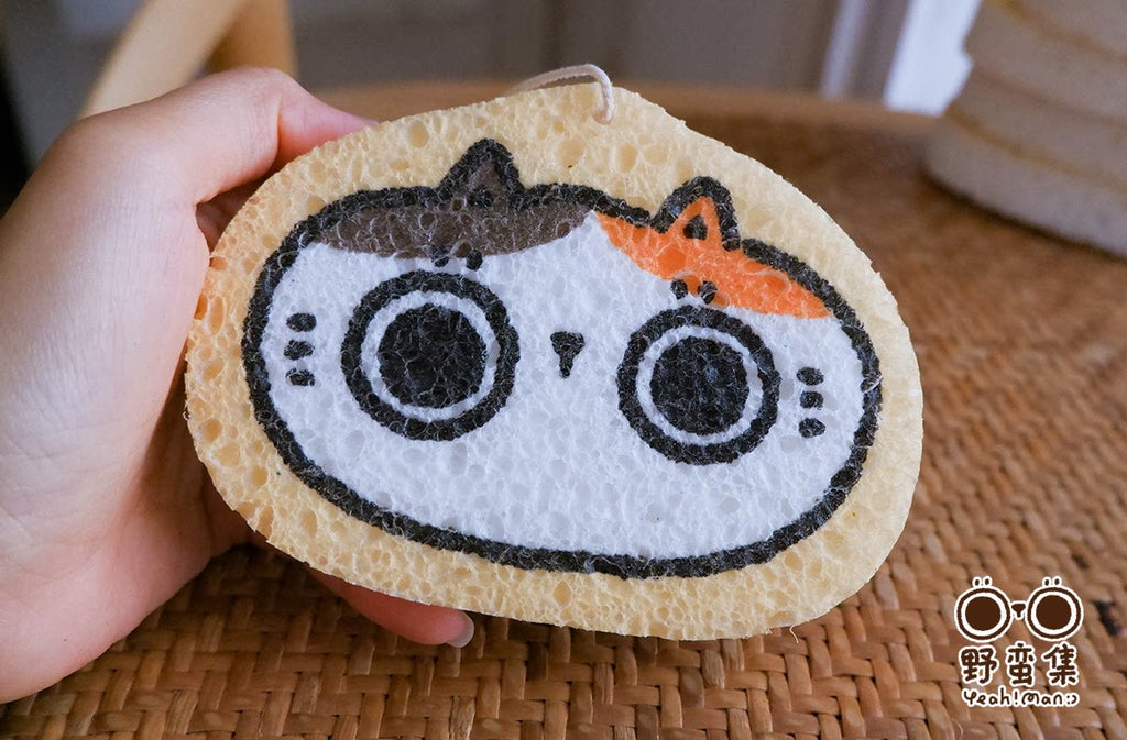 Calico "Purr-fect Scrub" – Natural Wood Pulp & Cellulose Sponge
