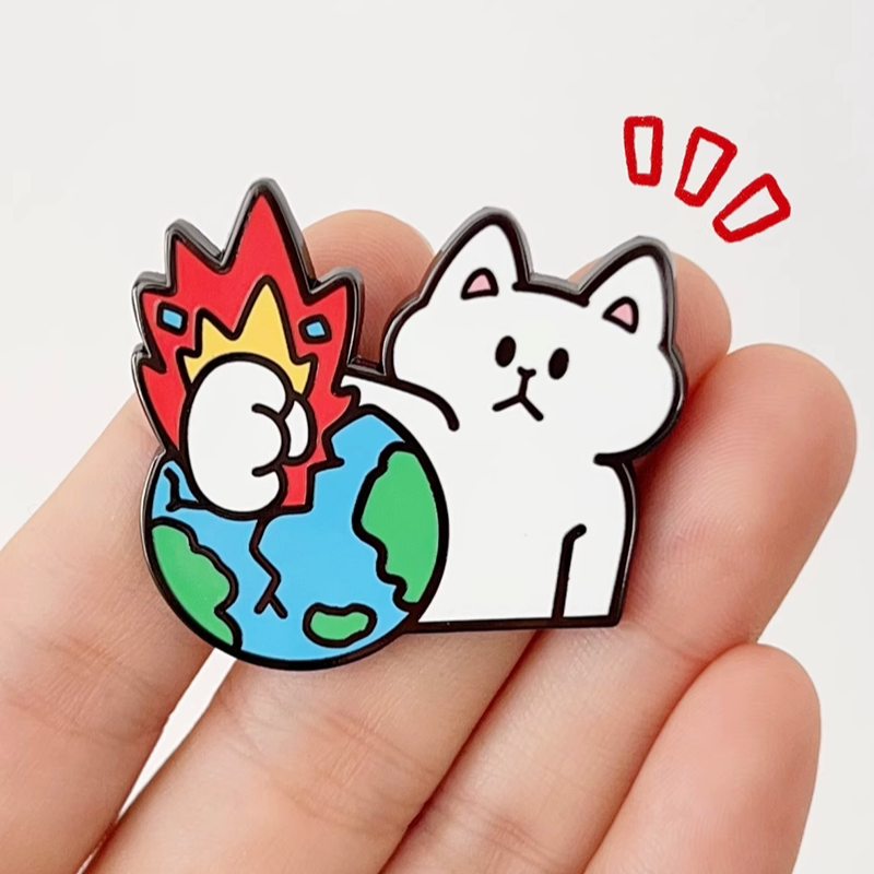 2-in-1 Cat Enamel Pin & Magnet - Break the Earth