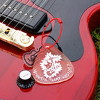 "What’s That Noise?" Rock Cat Guitar Pick Keychain - Sunset Orange