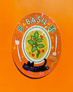 "Spice Cat" Vol. 2 Western Herb & Spice Series Waterproof Stickers - Basil