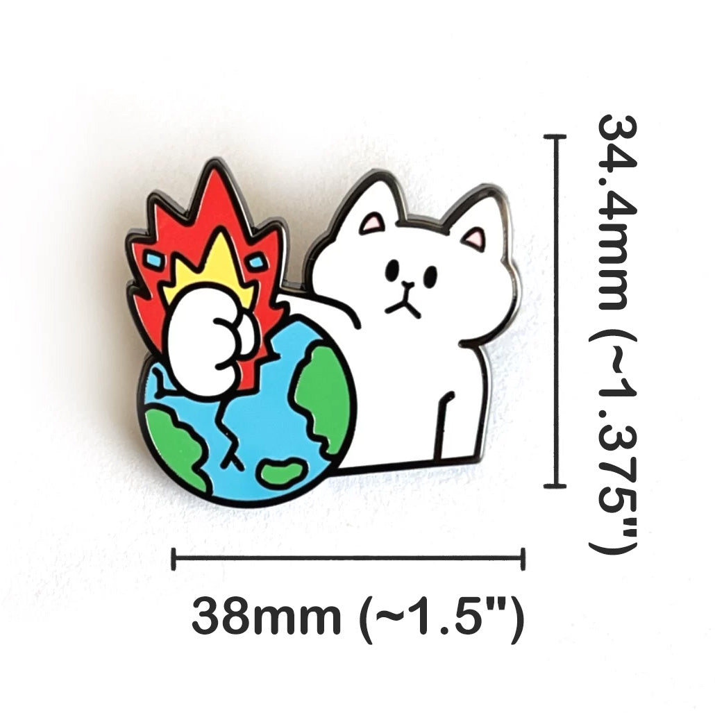 2-in-1 Cat Enamel Pin & Magnet - Break the Earth