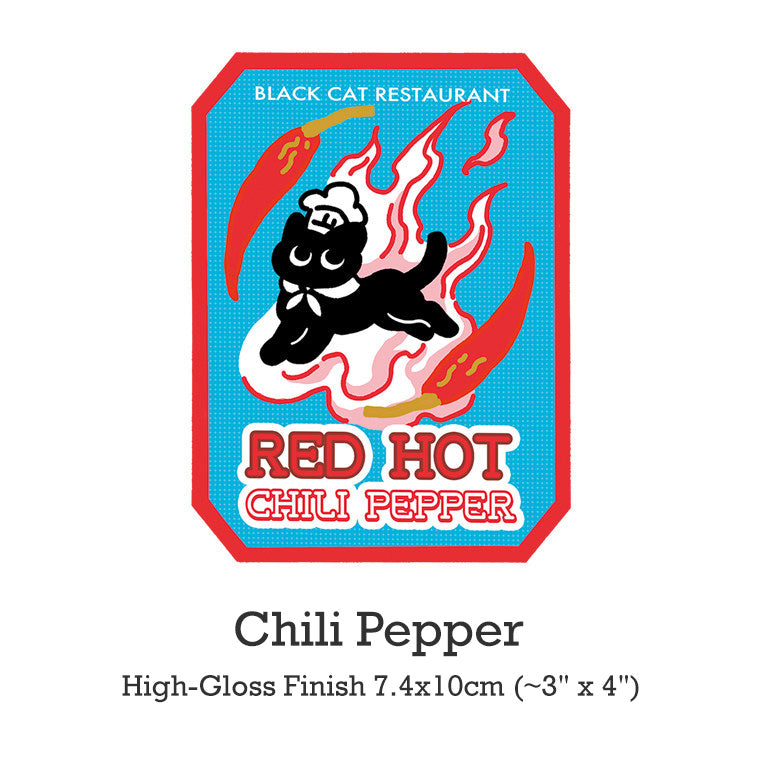"Spice Cat" Chinese Spice Series Original Waterproof Stickers - Chili Pepper