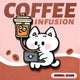 2-in-1 Cat Enamel Pin & Magnet - Coffee Infusion