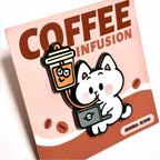 2-in-1 Cat Enamel Pin & Magnet - Coffee Infusion