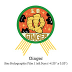 "Spice Cat" Vol. 2 Western Herb & Spice Series Waterproof Stickers - Ginger