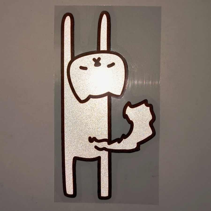 Original Reflective Car Decal Sticker - "Hanging On" Stretching Cat