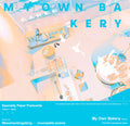 Cover of 'My Own Bakery' specialty paper postcards with illustrations of a bakery and text.