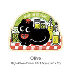 "Spice Cat" Vol. 2 Western Herb & Spice Series Waterproof Stickers - Olive