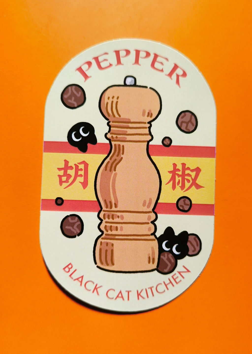"Spice Cat" Vol. 2 Western Herb & Spice Series Waterproof Stickers - Pepper