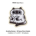 3D epoxy phone griptok with a siamese cat design on a white background