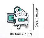 2-in-1 Cat Enamel Pin & Magnet - Fully Charged Cat