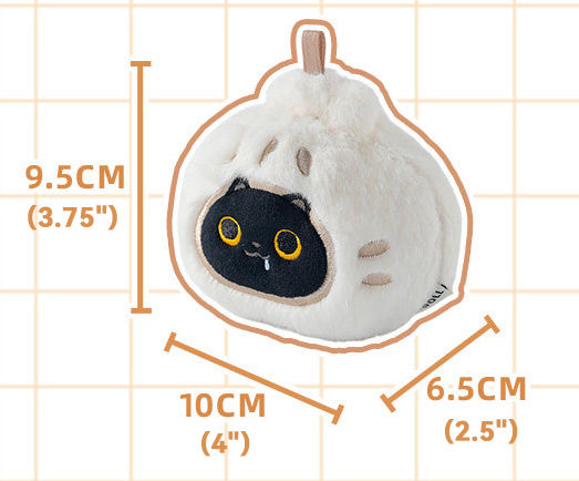 "The Bakery Bun" Squishy Cat Plush Keychain - Red Bean Bun