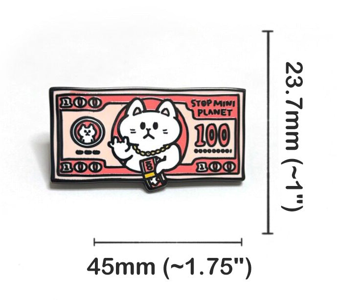 2-in-1 Cat Enamel Pin & Magnet - Rich Cat