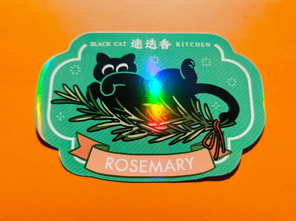 "Spice Cat" Vol. 2 Western Herb & Spice Series Waterproof Stickers - Rosemary