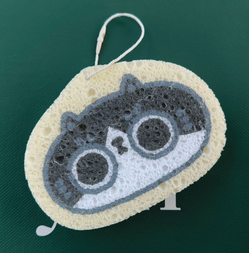 Tuxedo "Purr-fect Scrub" – Natural Wood Pulp & Cellulose Sponge